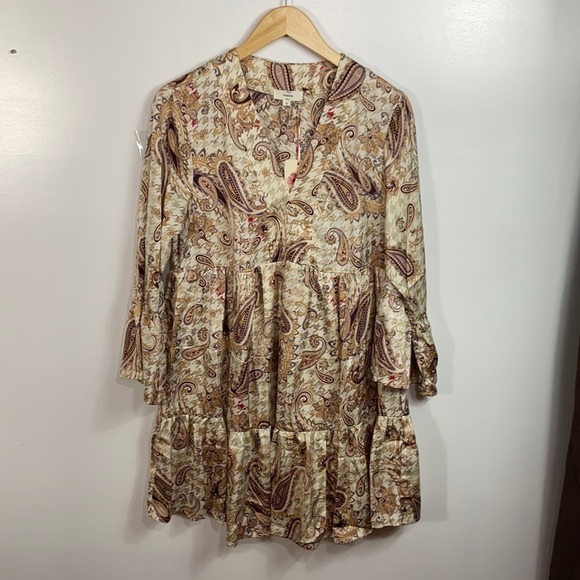 Boho Satin Paisley dress - Picture 1 of 8